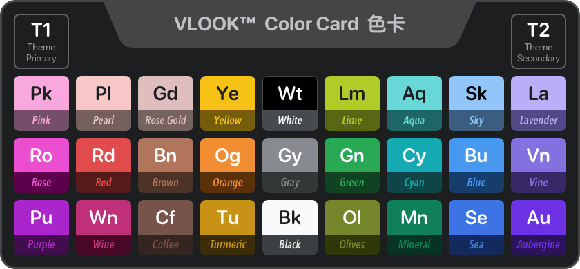 VLOOK™ - Color Card 预置色号