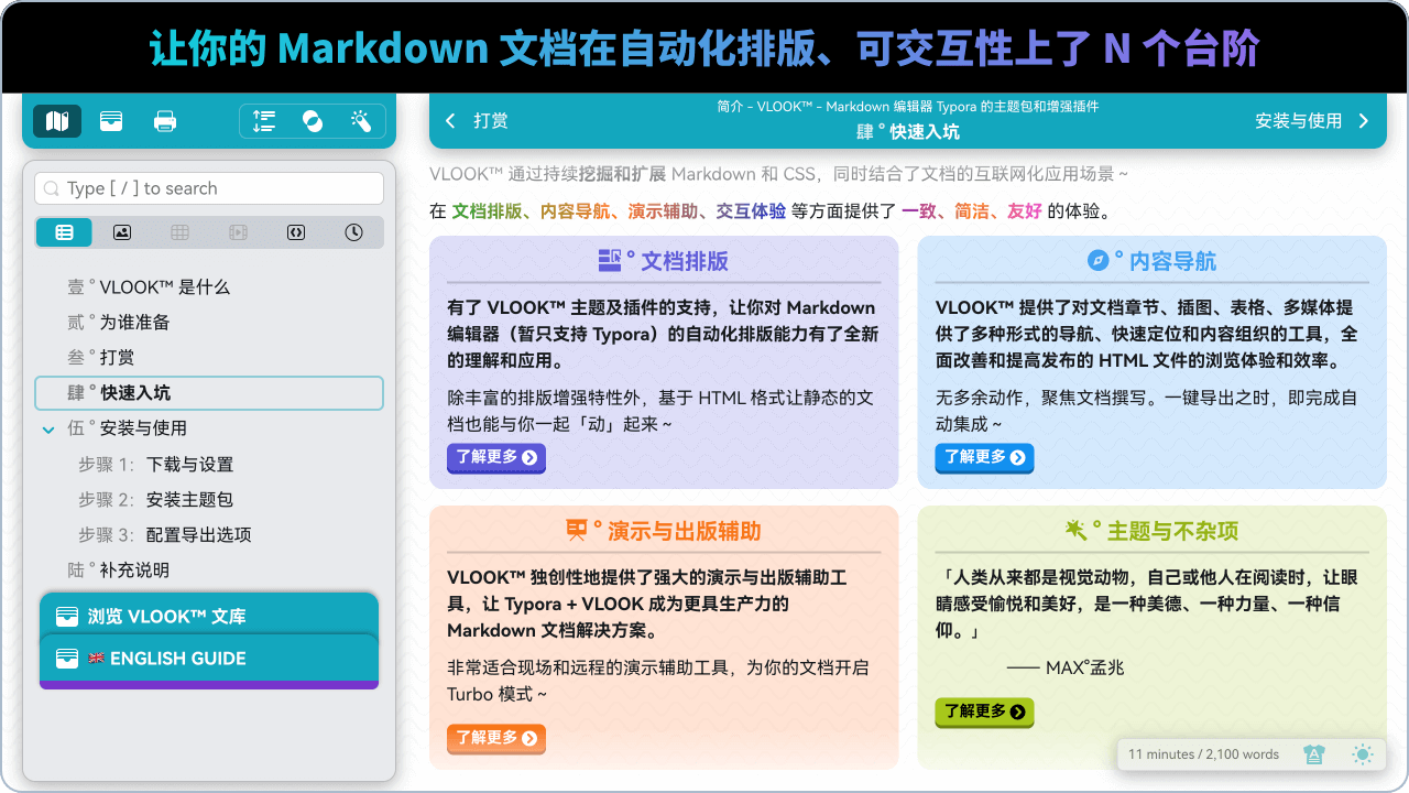 让你的 Markdown 文档在自动化排版、可交互性上了 N 个台阶